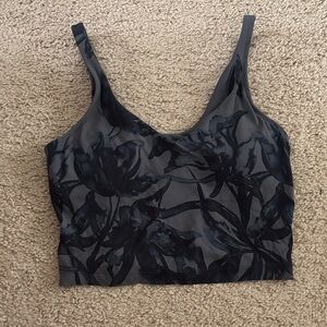 lululemon athletica Gray Floral Tank Top size 6